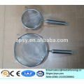 KFC serving stainless steel baskets mini fried cesta chip strainers baskets with wood handle , stainless steel handle